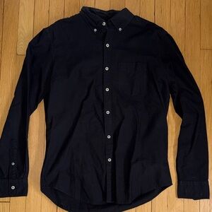 American Eagle Outfitters Men's Dark Button-Down Shirt